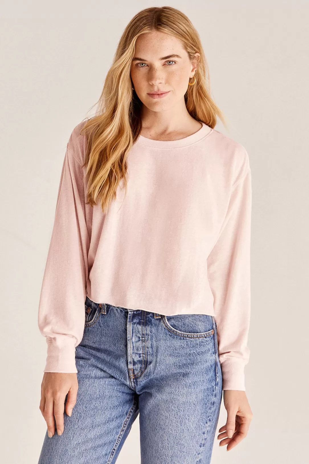 Women Z Supply Roxy Long Sleeve-Pink Sky |