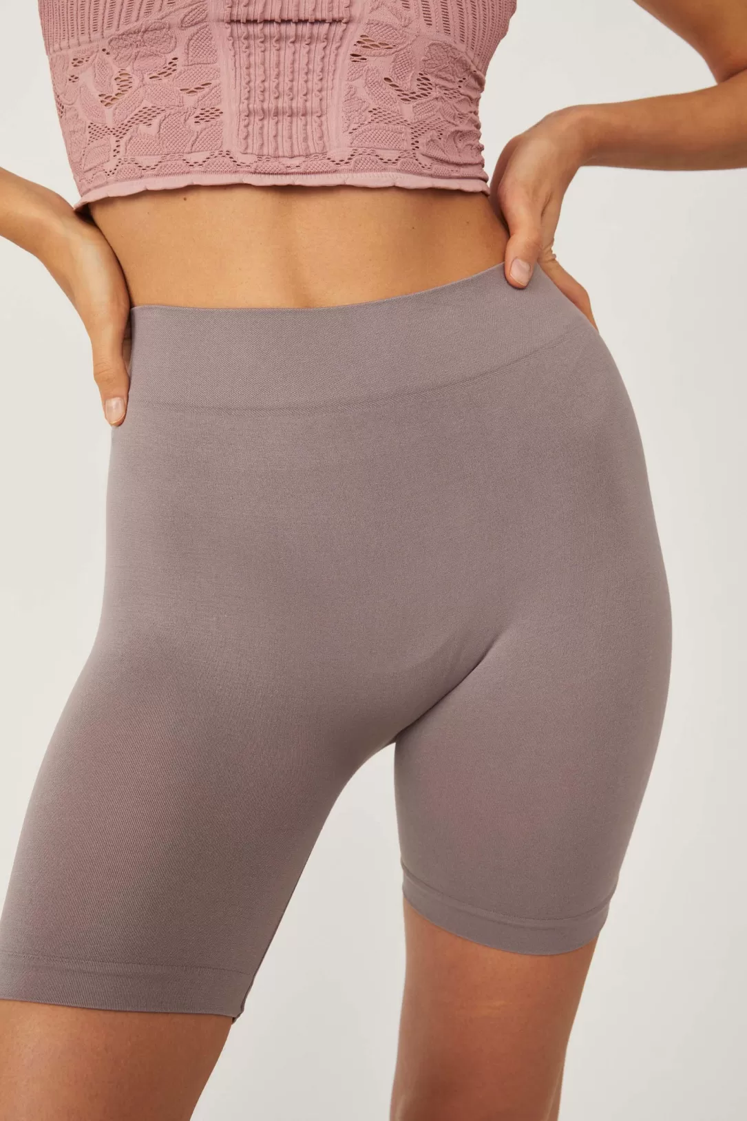 Women Free People Seamless Shorties-Charcoal |