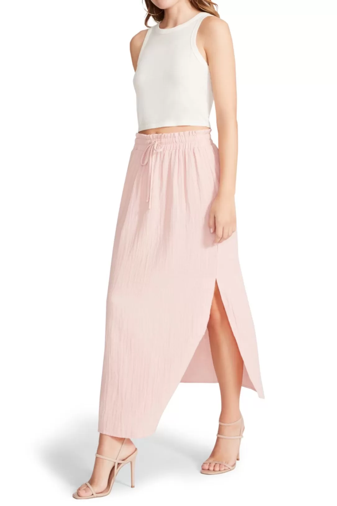 Women BB Dakota by Steve Madden See You Later Gauze Skirt-Pale Pink |
