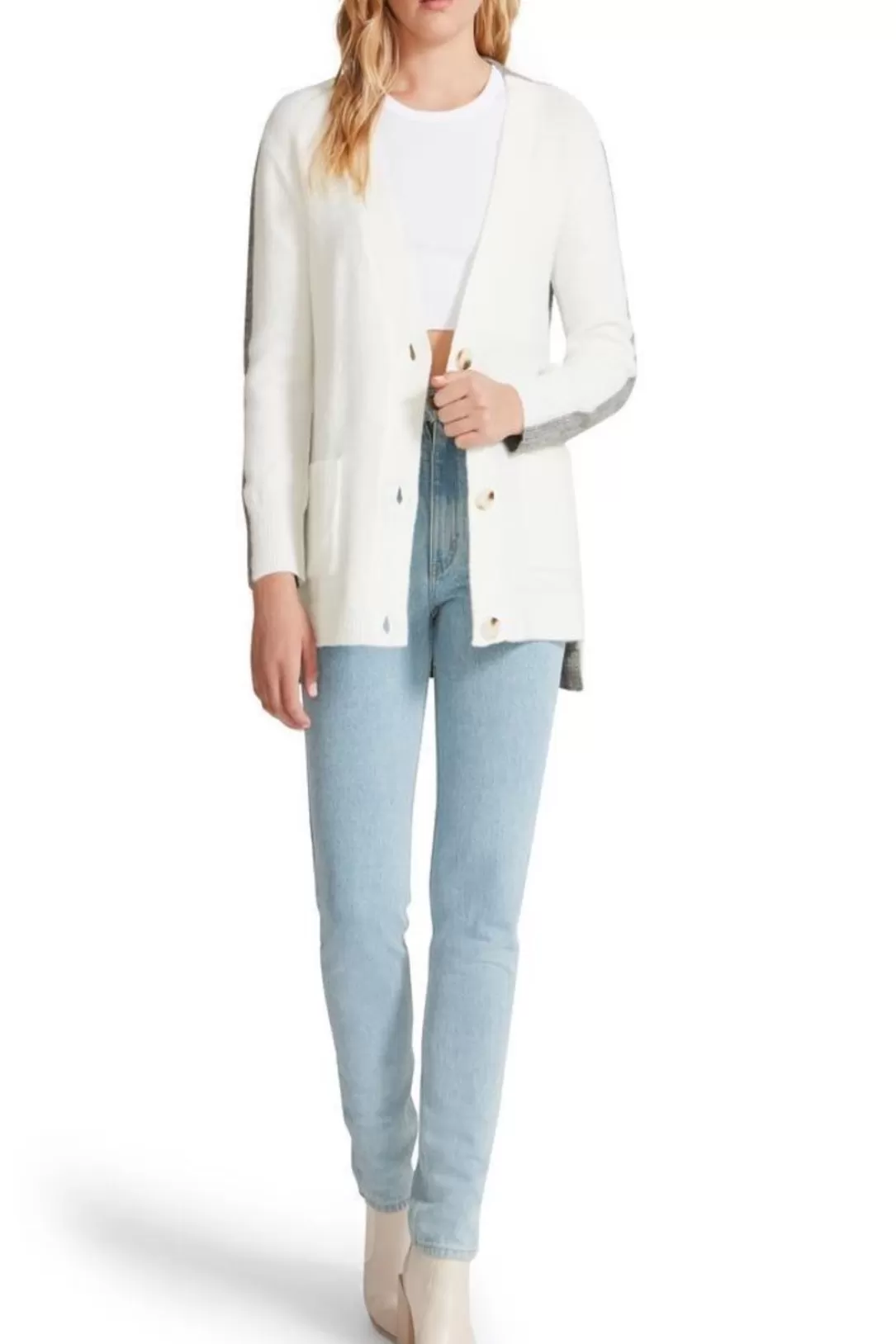 Women BB Dakota by Steve Madden Study Date Cardigan-Heather Grey | Bb Dakota