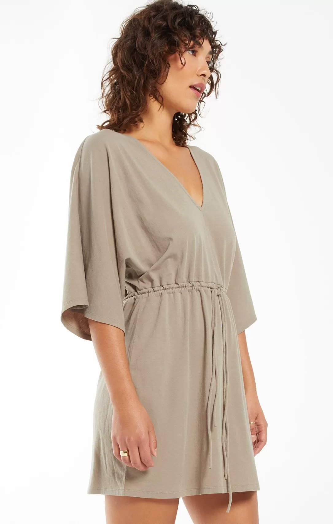 Women Z Supply Sydney Cotton Jersey V-Neck Dress |