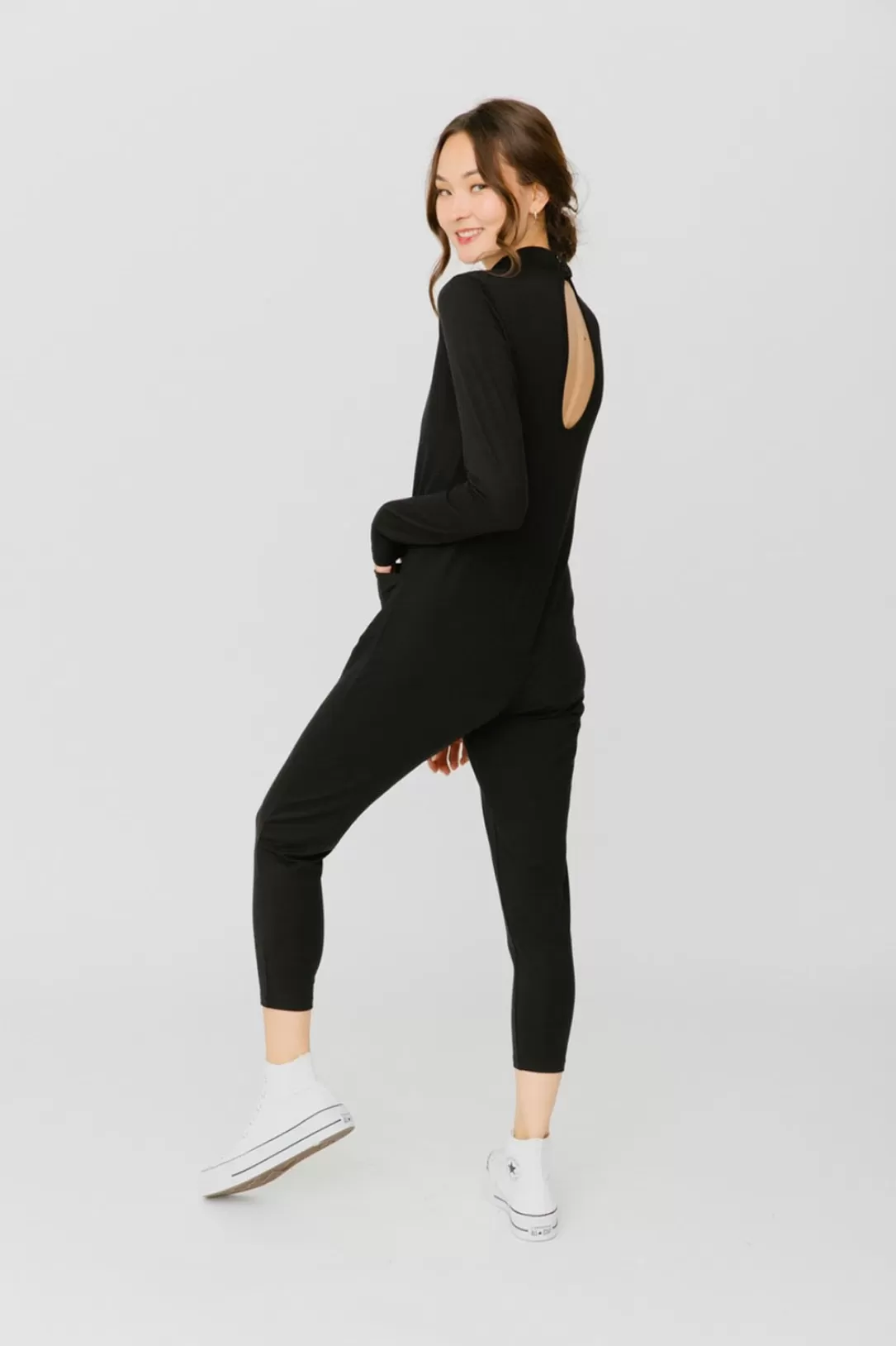 Women Smash + Tess The Audrey Romper In Midnight Black | Smash & Tess