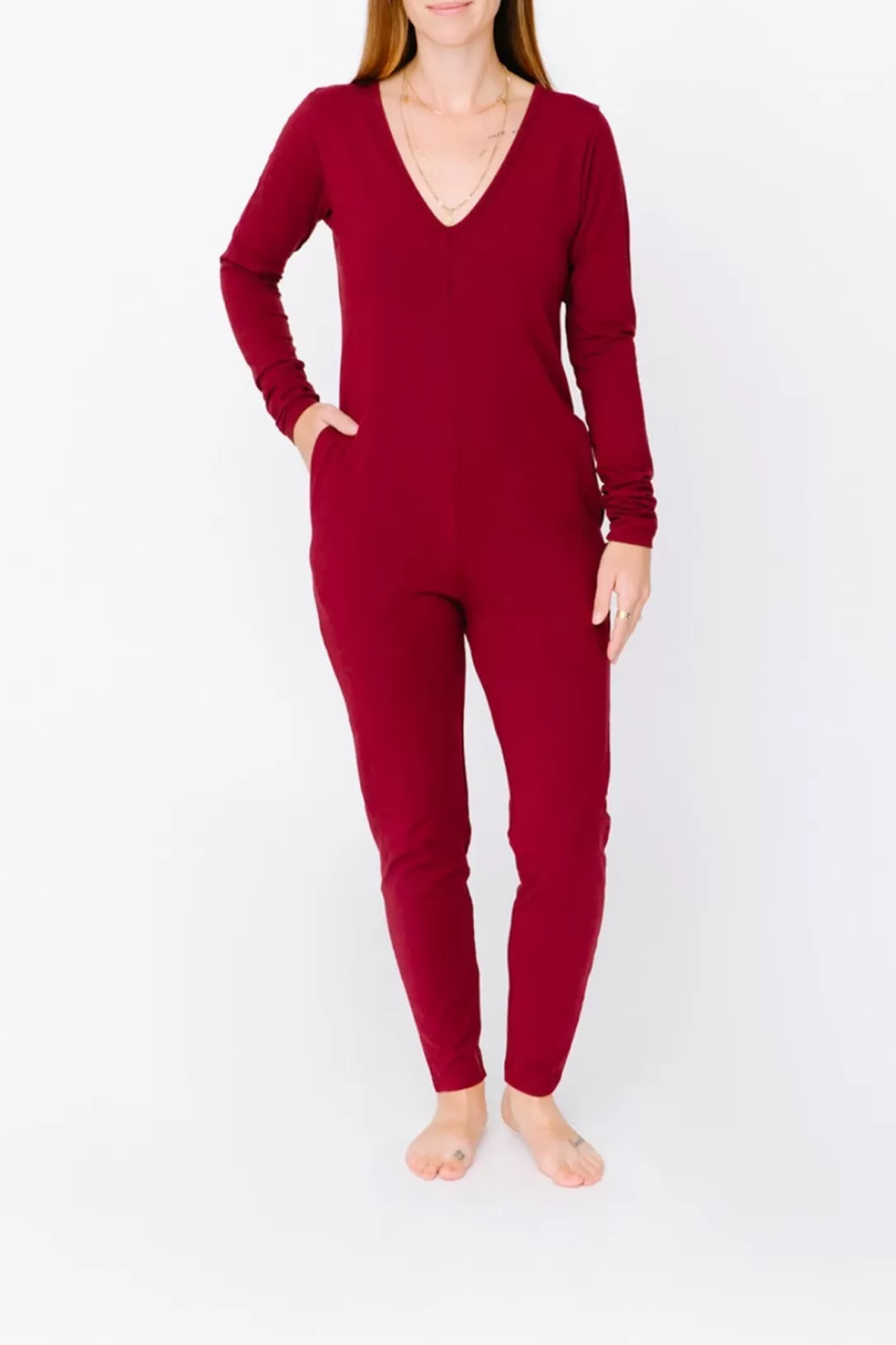 Women Smash + Tess The Friday Romper-Bold Burgundy |