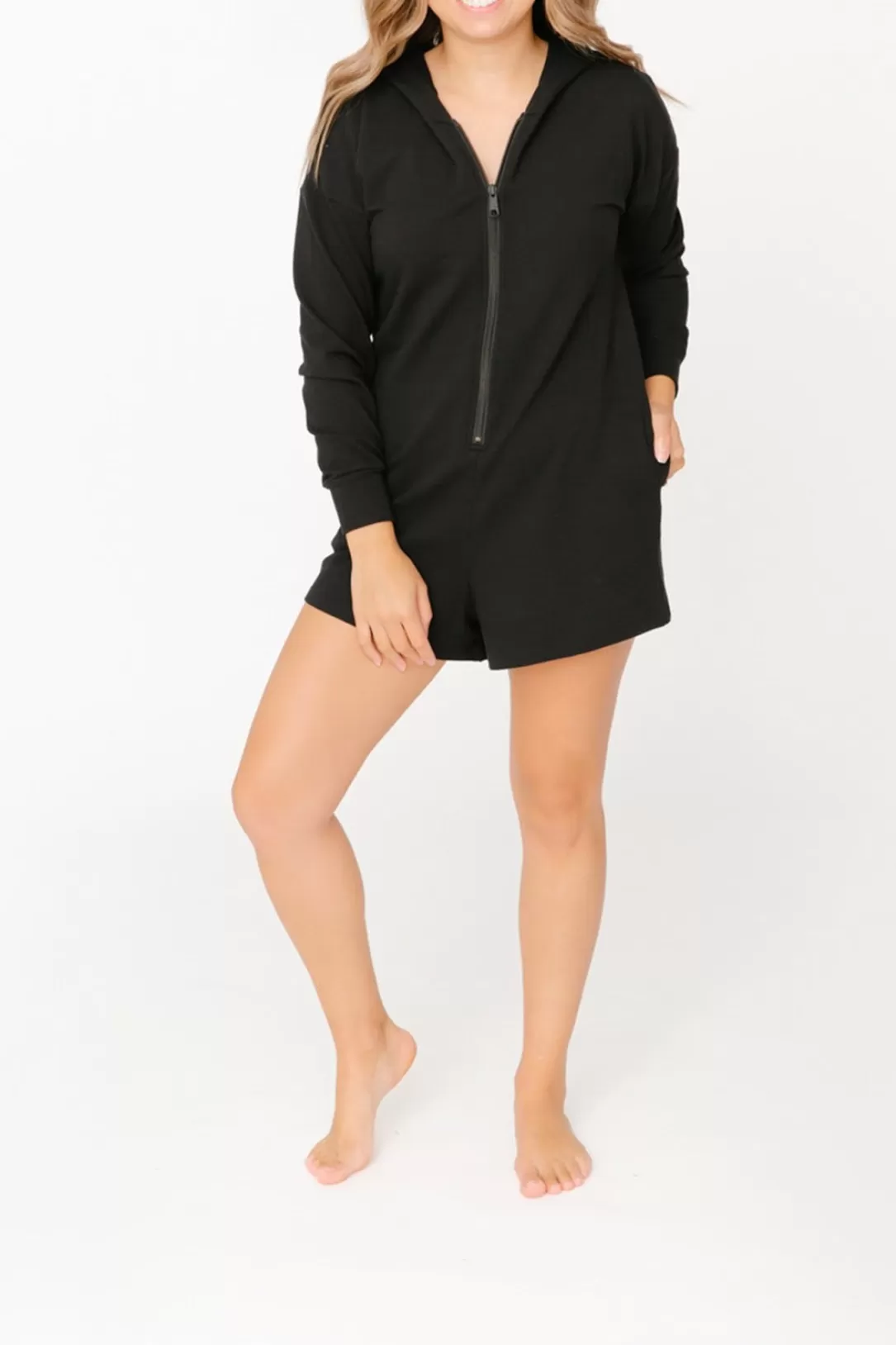 Women Smash + Tess The Maybe Malibu Romper In Midnight Black |