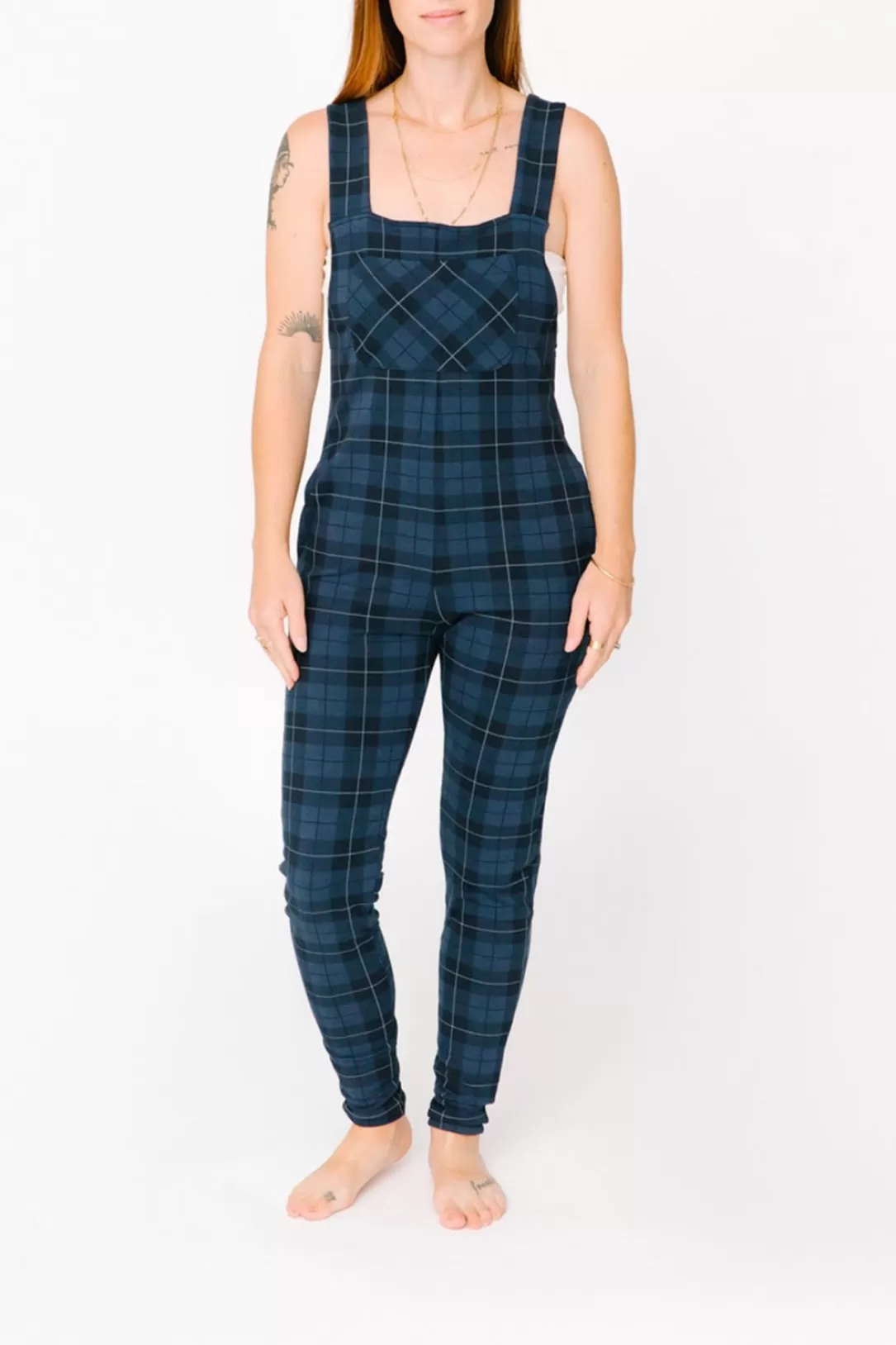 Women Smash + Tess The Romperalls In Blue Tartan Plaid |