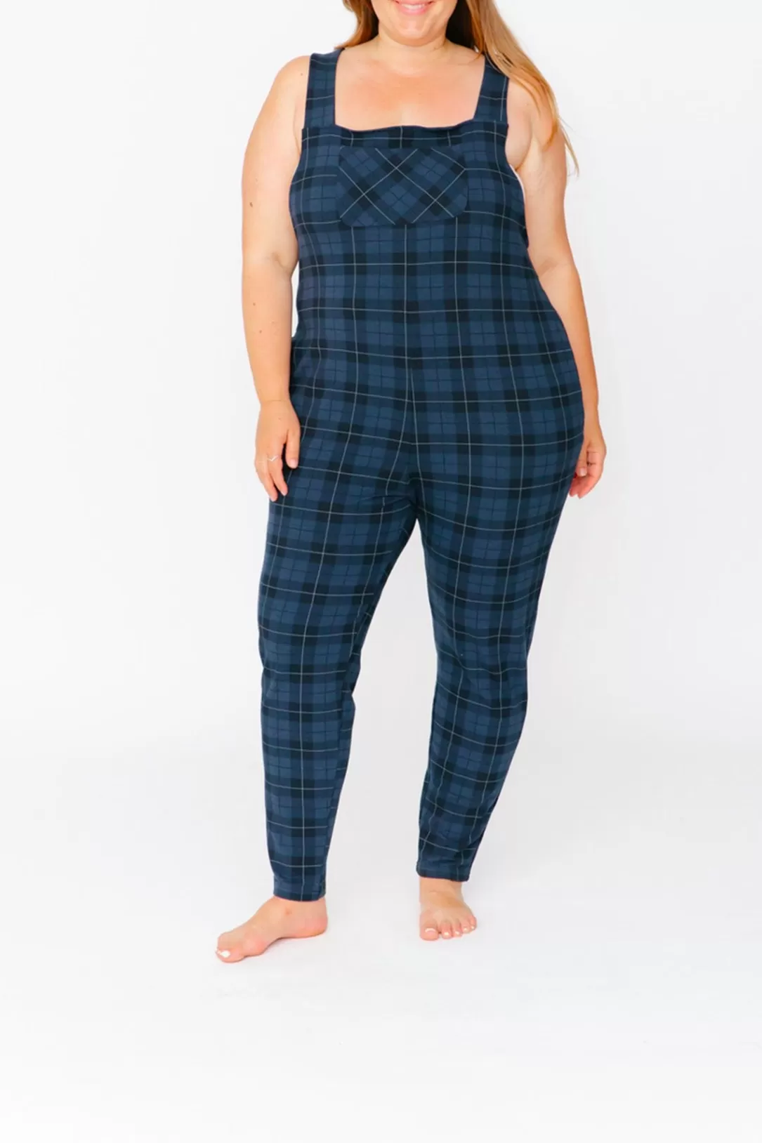 Women Smash + Tess The Romperalls In Blue Tartan Plaid |