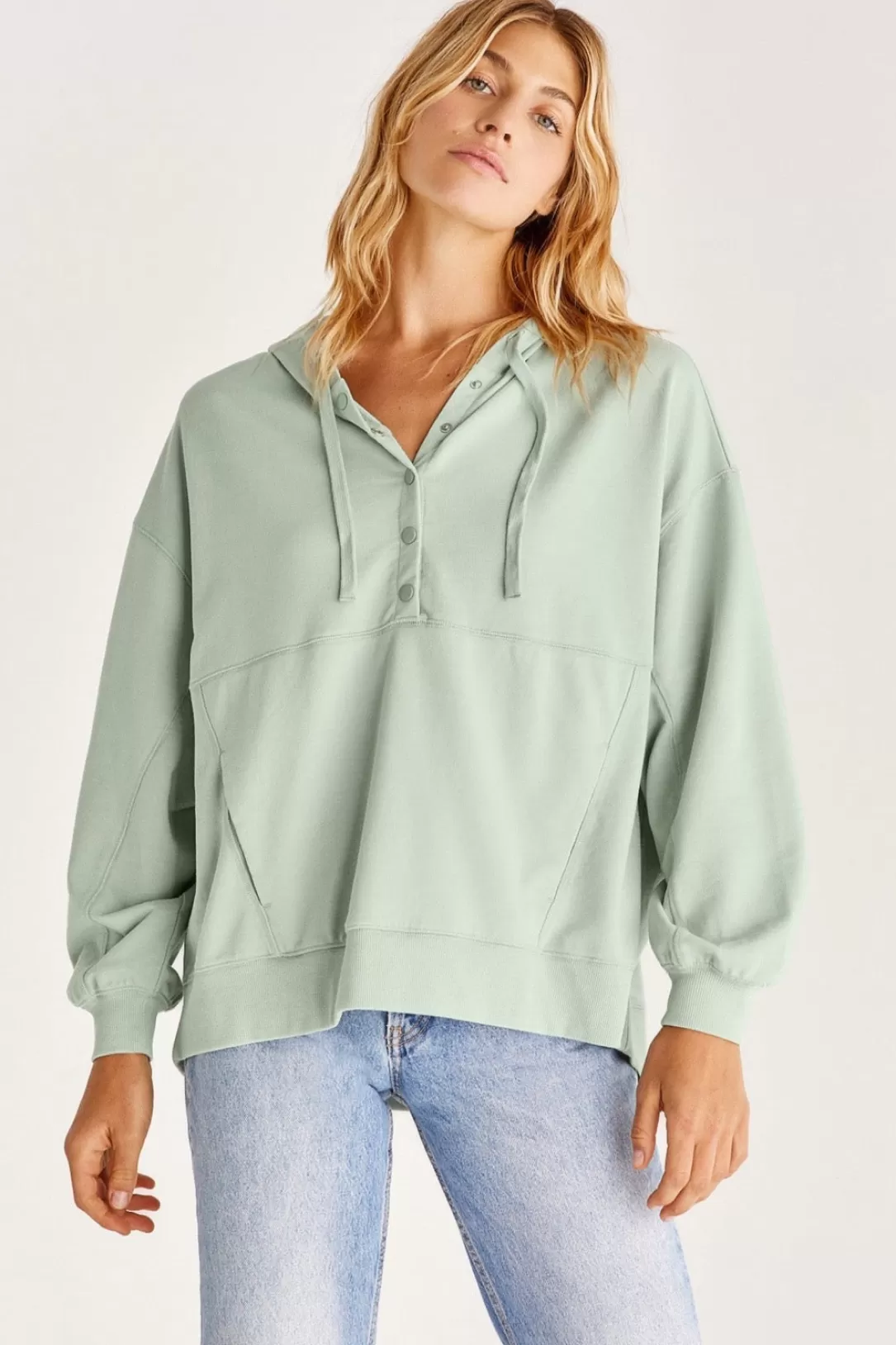 Women Z Supply The Weekender Hoodie-Seaglass |