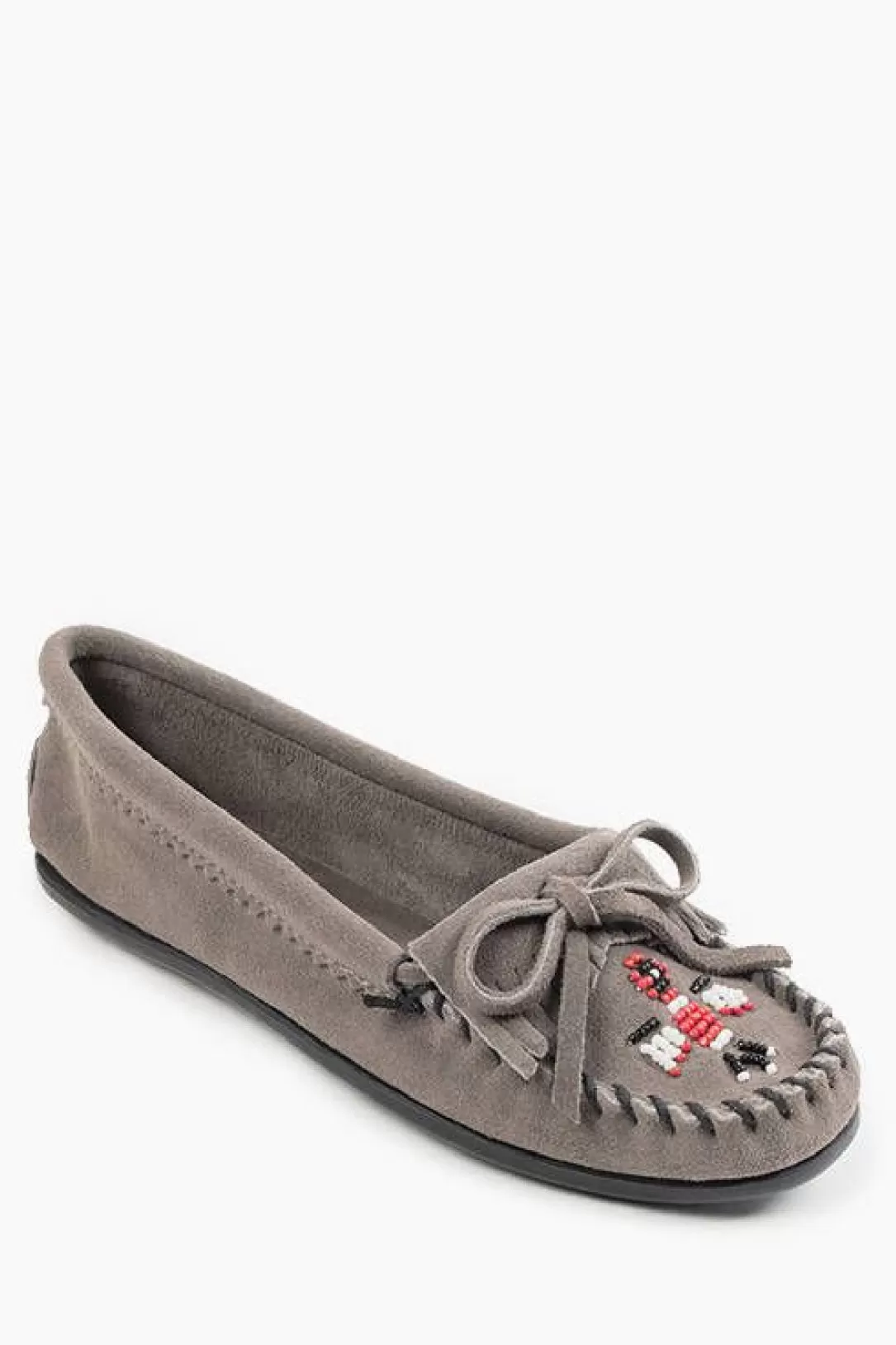 Women Minnetonka Thunderbird Moccasin-Grey |