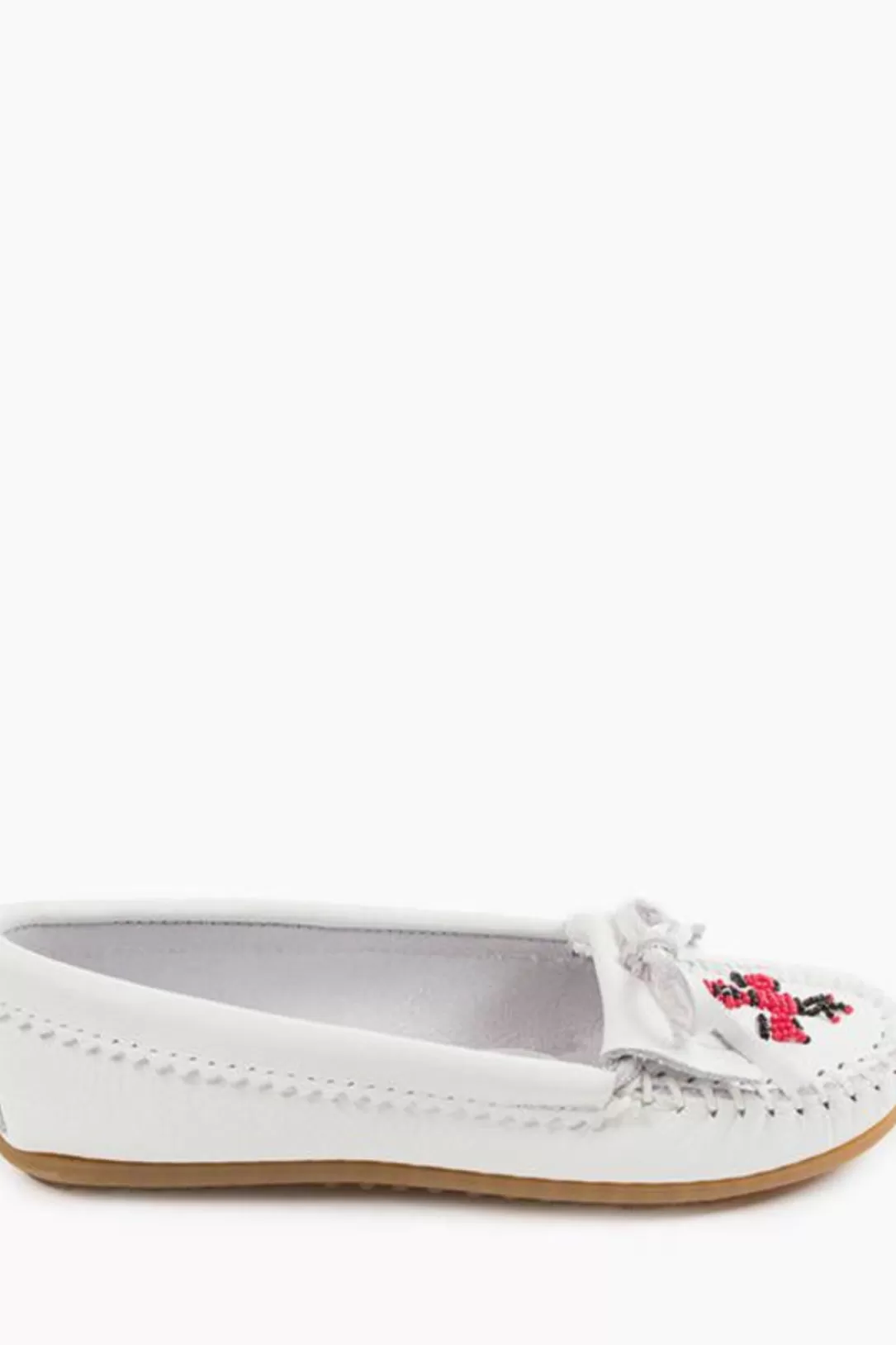 Women Minnetonka Thunderbird Moccasin-White |