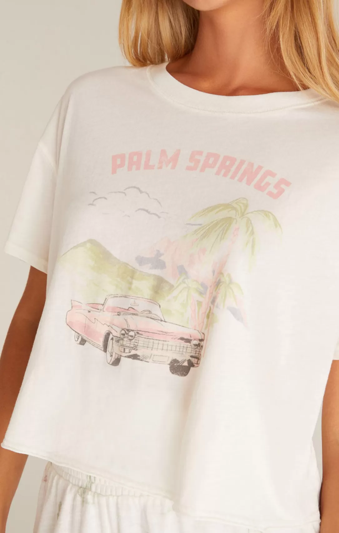 Women Z Supply Vintage Palm Springs Tee-Bone |