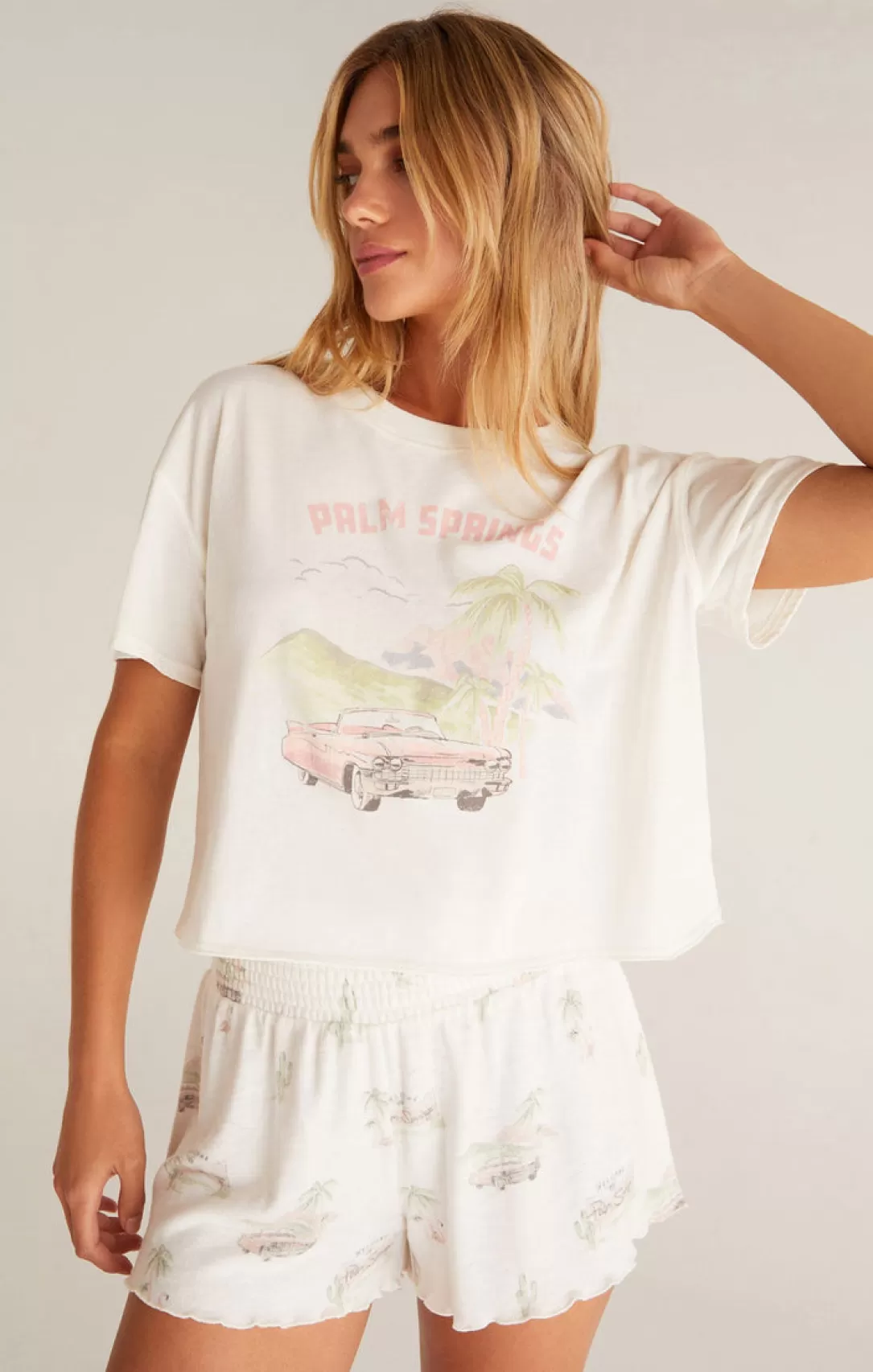 Women Z Supply Vintage Palm Springs Tee-Bone |