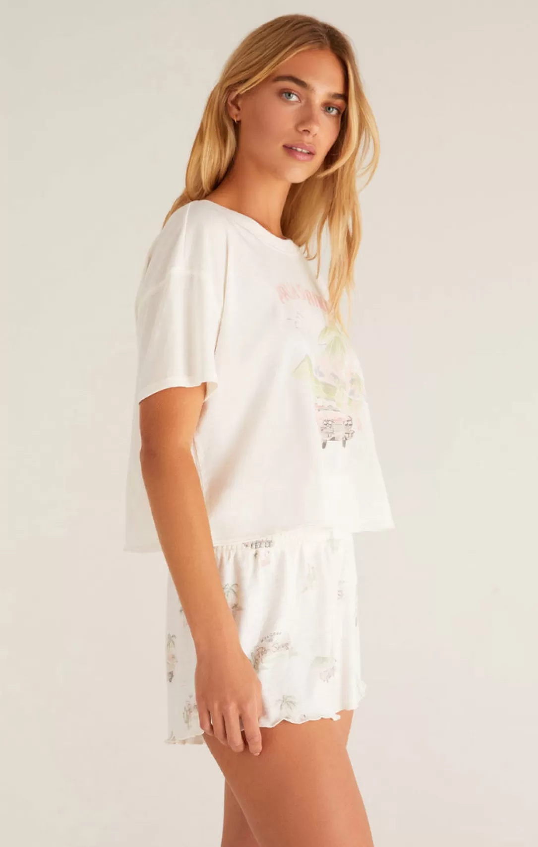 Women Z Supply Vintage Palm Springs Tee-Bone |