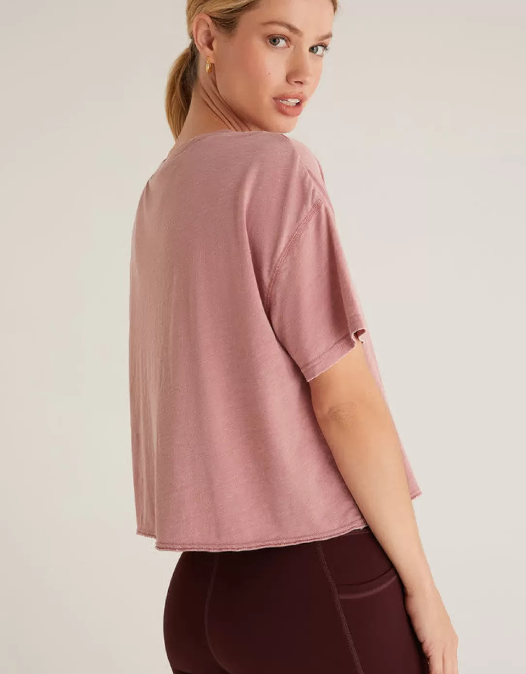 Women Z Supply Vintage Work Tee-Soft Mauve |