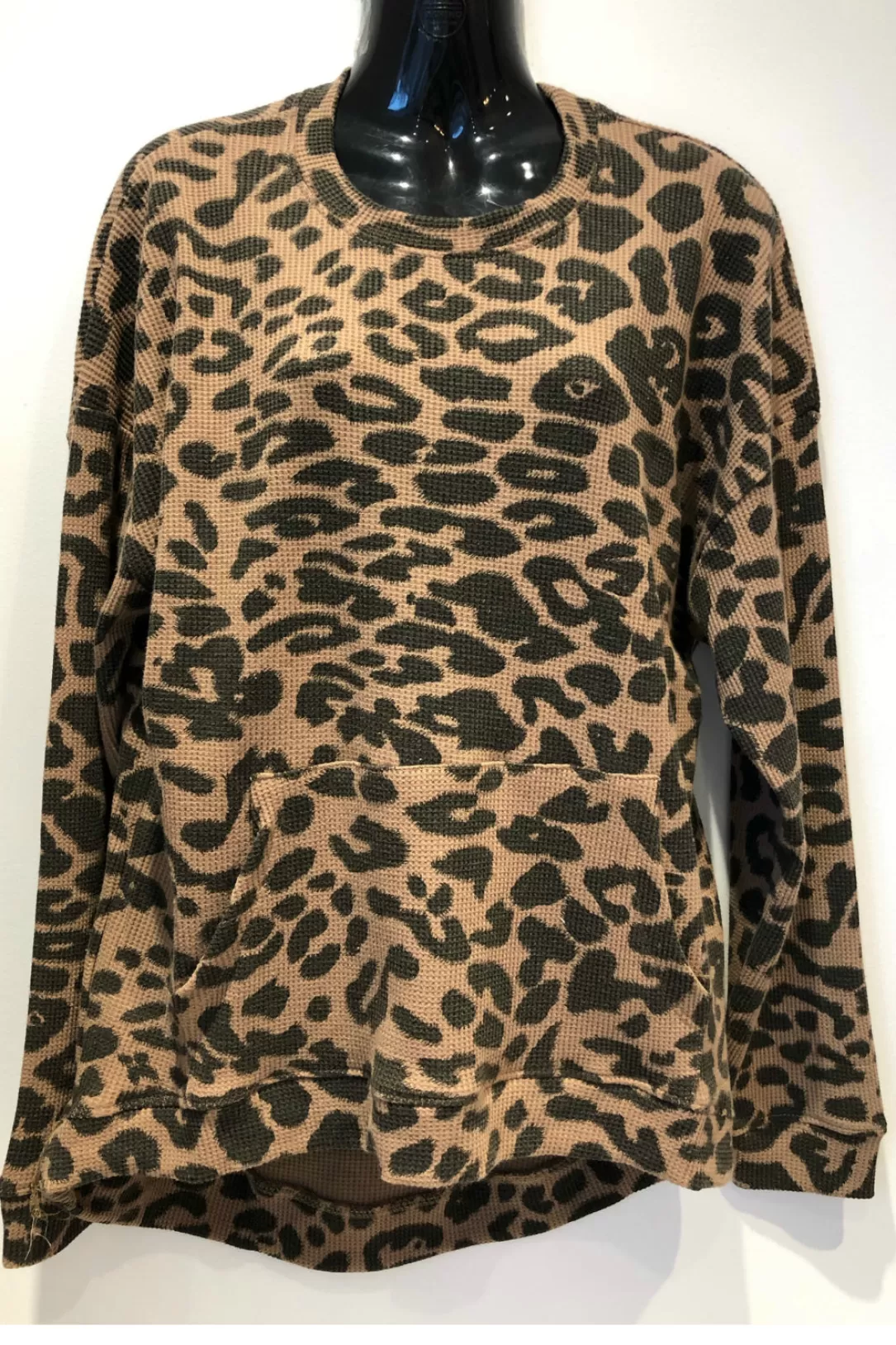 Women RD Style Waffle Knit Lounge Top-Leopard |