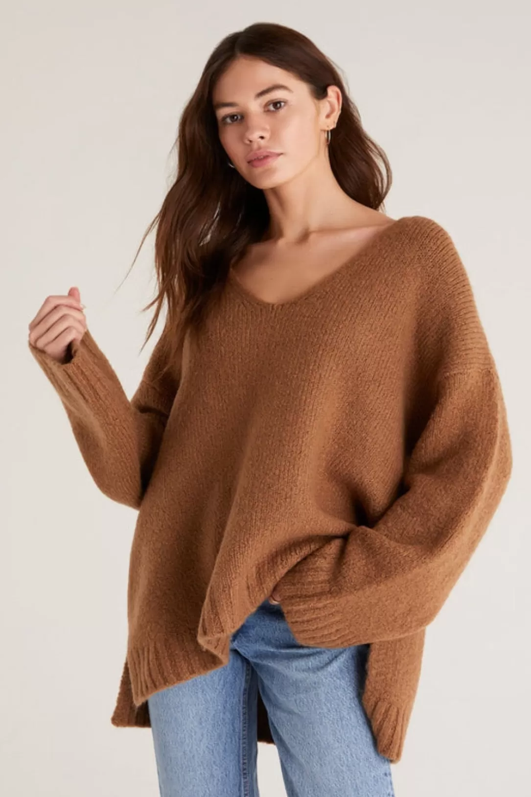 Women Z Supply Weekender Sweater-Camel Brown |