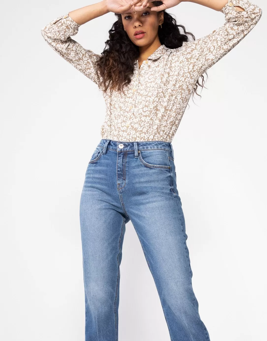 Women Unpublished Willa Super High Waist Mom Fit Straight Leg In Lapis |